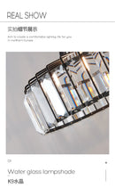 GobekUsa Modern Black Crystal LED Pendant Chandelier