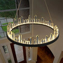 GobekUsa Crystal LED Pendant Lights: Modern Gold Black Industrial Lamp for Stylish Illumination