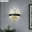 GobekUsa Modern Black Crystal LED Wall Sconce Light - Icicle Shaped Wall Mount for Living Room