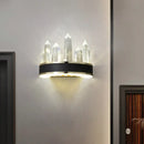 GobekUsa Modern Black Crystal LED Wall Sconce Light - Icicle Shaped Wall Mount for Living Room