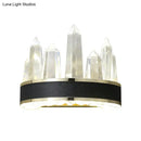GobekUsa Modern Black Crystal LED Wall Sconce Light - Icicle Shaped Wall Mount for Living Room