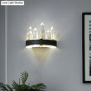GobekUsa Modern Black Crystal LED Wall Sconce Light - Icicle Shaped Wall Mount for Living Room