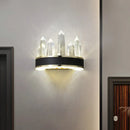GobekUsa Modern Black Crystal LED Wall Sconce Light - Icicle Shaped Wall Mount for Living Room