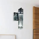 GobekUsa Modern LED Crystal Wall Sconce in Warm/White - 2 Color Lights, Nickle Fixture