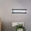 GobekUsa Modern LED Crystal Rectangular Sconce: Black Wall Mounted Bedside Lighting