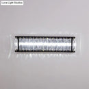 GobekUsa Modern LED Crystal Rectangular Sconce: Black Wall Mounted Bedside Lighting