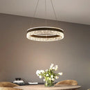 GobekUsa Crystal Ring LED Pendant Light - Modern Home Lighting for Bedroom and Restaurant