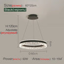 GobekUsa Crystal Ring LED Pendant Light - Modern Home Lighting for Bedroom and Restaurant