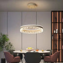 GobekUsa Crystal Ring LED Pendant Light - Modern Home Lighting for Bedroom and Restaurant