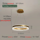 GobekUsa Crystal Ring LED Pendant Light - Modern Home Lighting for Bedroom and Restaurant