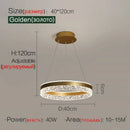 GobekUsa Crystal Ring LED Pendant Light - Modern Home Lighting for Bedroom and Restaurant