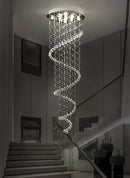 GobekUsa Crystal Staircase Chandelier Light Fixture | Luxury Hotel Villa Bedroom Hanging Lamp