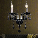GobekUsa Crystal Wall Lamp with Candle LED E14 Bulbs in Black
