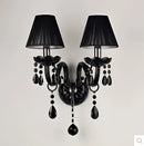 GobekUsa Crystal Wall Lamp with Candle LED E14 Bulbs in Black