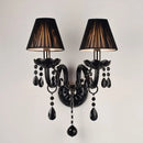 GobekUsa Crystal Wall Lamp with Candle LED E14 Bulbs in Black