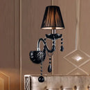 GobekUsa Crystal Wall Lamp with Candle LED E14 Bulbs in Black
