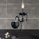 GobekUsa Crystal Wall Lamp with Candle LED E14 Bulbs in Black