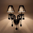 GobekUsa Crystal Wall Lamp with Candle LED E14 Bulbs in Black
