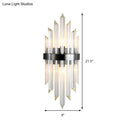 GobekUsa Contemporary Black Crystal Wall Lamp for Living Room