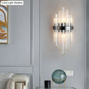 GobekUsa Contemporary Black Crystal Wall Lamp for Living Room