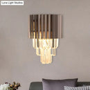 GobekUsa Modern K9 Crystal Wall Light with 2 Heads - Black