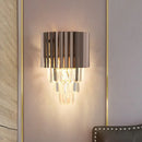 GobekUsa Modern K9 Crystal Wall Light with 2 Heads - Black