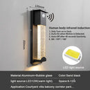 GobekUsa Crystal Outdoor LED Wall Light with PIR Motion Sensor, IP65 Waterproof Sconce Luminare