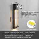 GobekUsa Crystal Outdoor LED Wall Light with PIR Motion Sensor, IP65 Waterproof Sconce Luminare