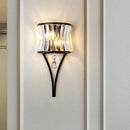 GobekUsa Modern Black Mini Crystal Wall Light Sconce with Hanging Ball