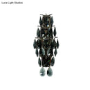 GobekUsa Retro Black Crystal Gem Wall Sconce with 2-Bulb Fixture for Living Room Lighting