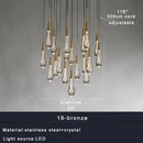 GobekUsa Crystal Water-drop Chandelier Light Fixture - Luxury Stairwell Decor