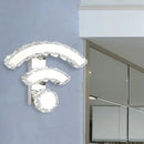 GobekUsa Modern WiFi Wall Mounted Black Crystal LED Sconce with Warm/White Lighting