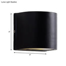GobekUsa Sleek Metal LED Flush Mount Wall Sconce for Porch - Rectangle, Cylinder, Triangle Shapes - Simplicity design - 1/2-Light - Black Finish