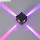 GobekUsa Modern Cubic LED Wall Lamp in Black with Colorful Light Options & Aluminum Finish