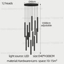 GobekUsa Cylindrical LED Staircase Chandelier Suspension Light - Modern Villa Water Pipe Fixture