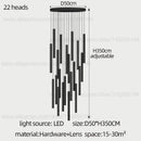 GobekUsa Cylindrical LED Staircase Chandelier Suspension Light - Modern Villa Water Pipe Fixture