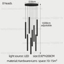 GobekUsa Cylindrical LED Staircase Chandelier Suspension Light - Modern Villa Water Pipe Fixture