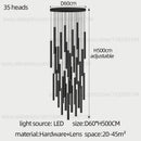 GobekUsa Cylindrical LED Staircase Chandelier Suspension Light - Modern Villa Water Pipe Fixture