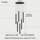 GobekUsa Cylindrical LED Staircase Chandelier Suspension Light - Modern Villa Water Pipe Fixture