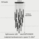 GobekUsa Cylindrical LED Staircase Chandelier Suspension Light - Modern Villa Water Pipe Fixture
