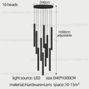 GobekUsa Cylindrical LED Staircase Chandelier Suspension Light - Modern Villa Water Pipe Fixture