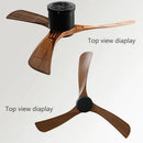 GobekUsa Black DC Motor Ceiling Fan Remote Control 35W for Home Restaurant