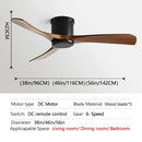 GobekUsa Black DC Motor Ceiling Fan Remote Control 35W for Home Restaurant