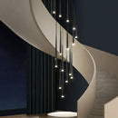 GobekUsa Conical Chandelier Stair Lamp Modern Simple Villa Restaurant Kitchen Bedroom Bar Lighting