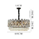 GobekUsa Crystal LED Chandeliers Black Round Pendant Light for Living Room Dining Indoor Kitchen Bedroom