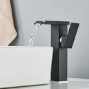 GobekUsa LED Waterfall Bathroom Sink Faucet Hot Cold Mixer Tap Deck Mounted