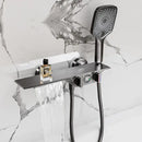 GobekUsa Digital Display Black Waterfall Shower Mixer Wall Mount Brass Bathroom Taps