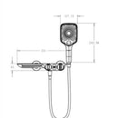 GobekUsa Digital Display Black Waterfall Shower Mixer Wall Mount Brass Bathroom Taps