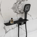 GobekUsa Digital Display Black Waterfall Shower Mixer Wall Mount Brass Bathroom Taps