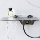 GobekUsa Digital Display Black Waterfall Shower Mixer Wall Mount Brass Bathroom Taps